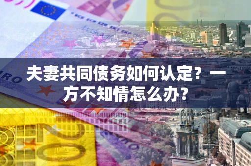 北京夫妻共同债务如何认定？一方不知情怎么办？